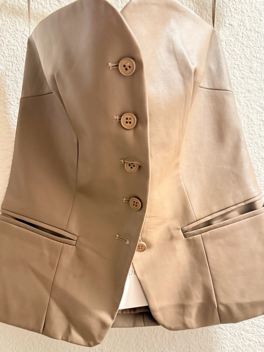 Deluc Lindera Tailored Women's pleather vest  in Taupe small